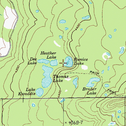 Topographic Map of Eunice Lake, WA