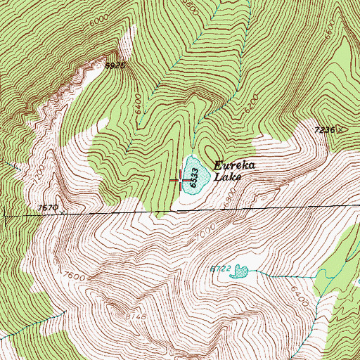 Topographic Map of Eureka Lake, WA