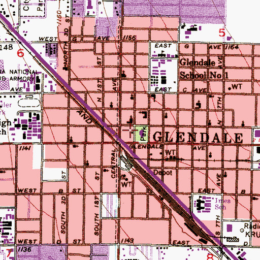 Topographic Map of W J Murphy Park, AZ