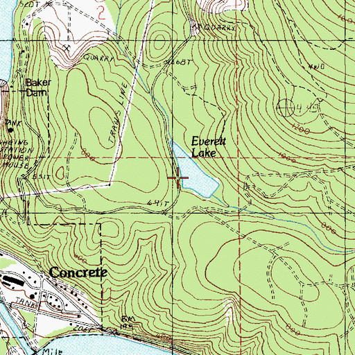Topographic Map of Everett Lake, WA