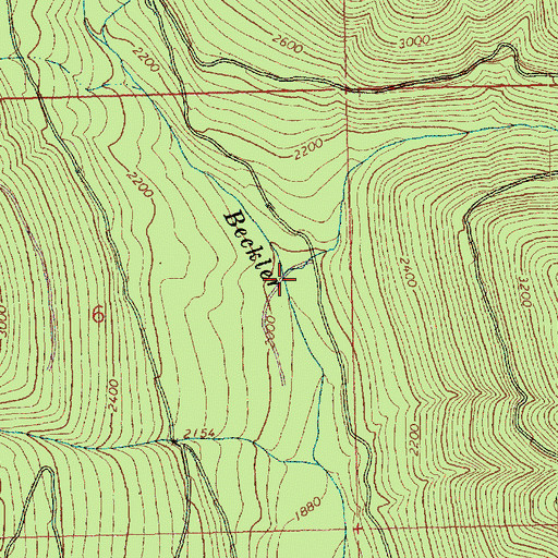 Topographic Map of Evergreen Creek, WA