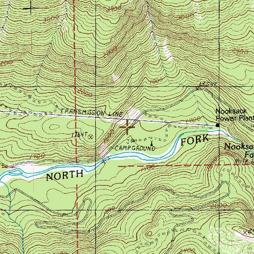 Topographic Map of Excelsior Campground (historical), WA