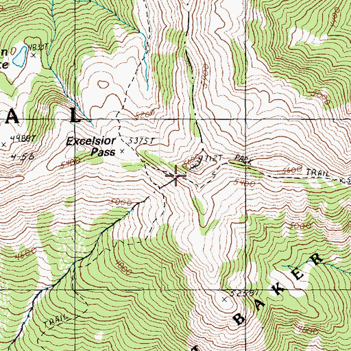 Topographic Map of Excelsior Lookout, WA