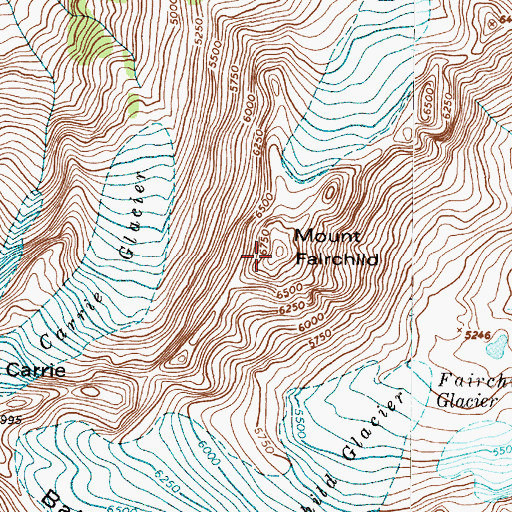 Topographic Map of Mount Fairchild, WA