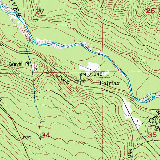 Topographic Map of Fairfax, WA