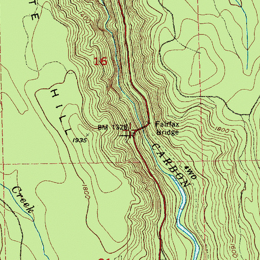 Topographic Map of Fairfax Bridge, WA