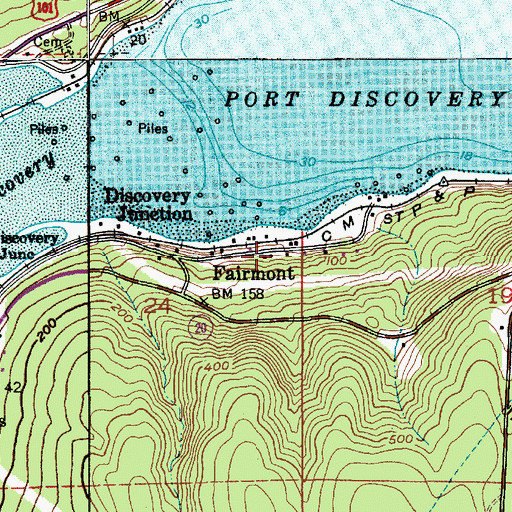 Topographic Map of Fairmont, WA