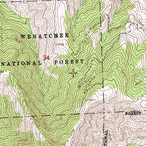 Topographic Map of Fairview Canyon, WA