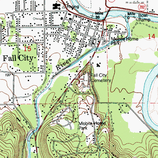 Topographic Map of Fall City Cemetery, WA