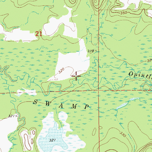 Topographic Map of Kelly Creek, AL