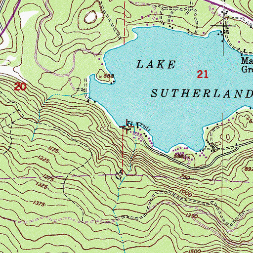 Topographic Map of Falls Creek, WA