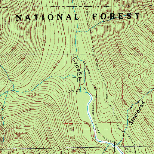 Topographic Map of Falls Creek, WA