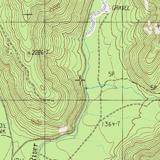 Topographic Map of Falls Creek, WA
