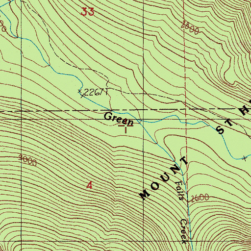Topographic Map of Falls Creek, WA