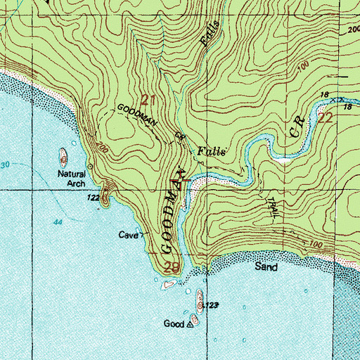Topographic Map of Falls Creek, WA