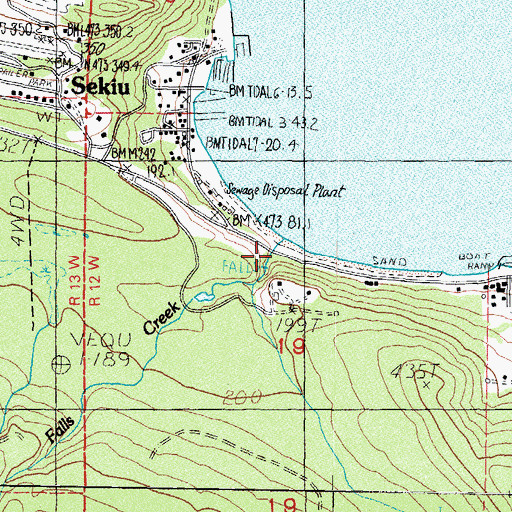 Topographic Map of Falls Creek, WA