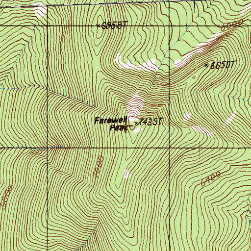 Topographic Map of Farewell Peak, WA