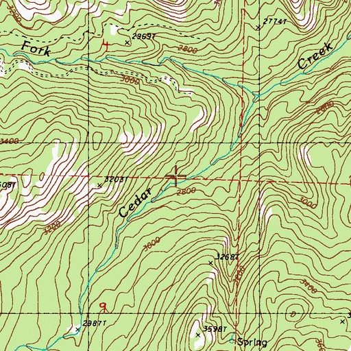 Topographic Map of Fawns Mill Trail, WA