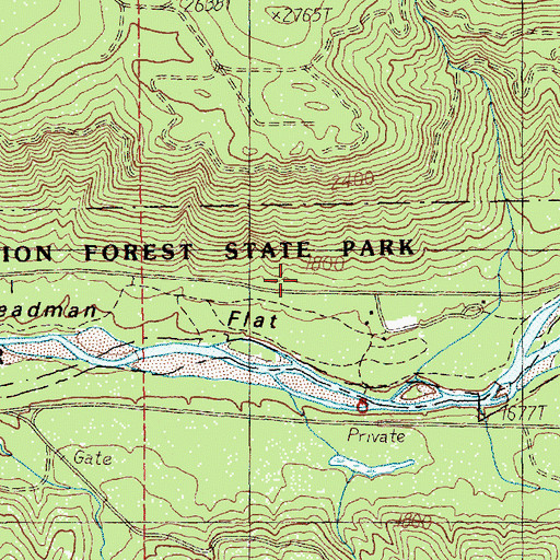 Topographic Map of Federation Forest State Park, WA