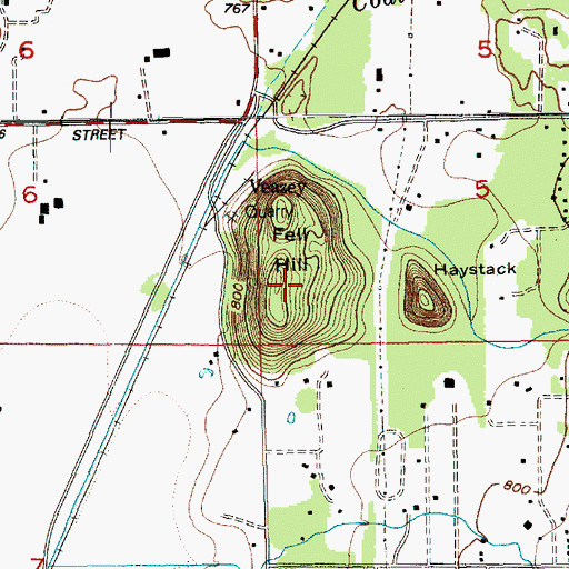 Topographic Map of Fell Hill, WA