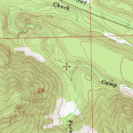 Topographic Map of Fern Creek, WA