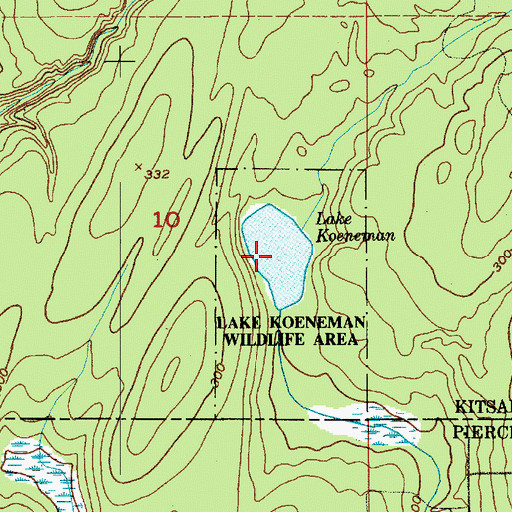 Topographic Map of Lake Koeneman, WA