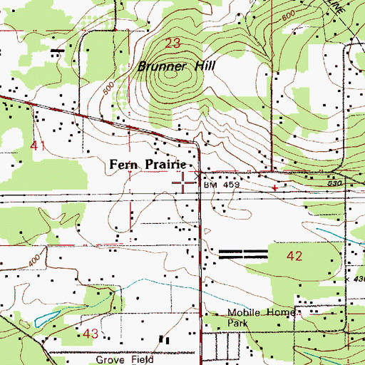 Topographic Map of Fern Prairie, WA