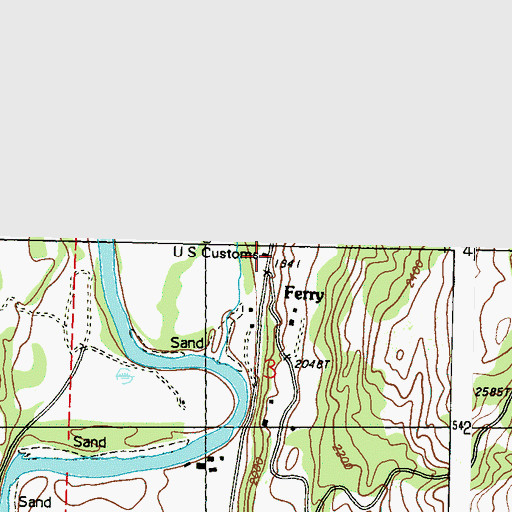 Topographic Map of Ferry, WA