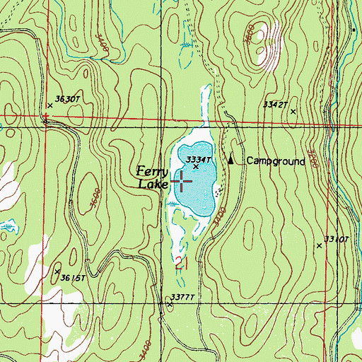 Topographic Map of Ferry Lake, WA