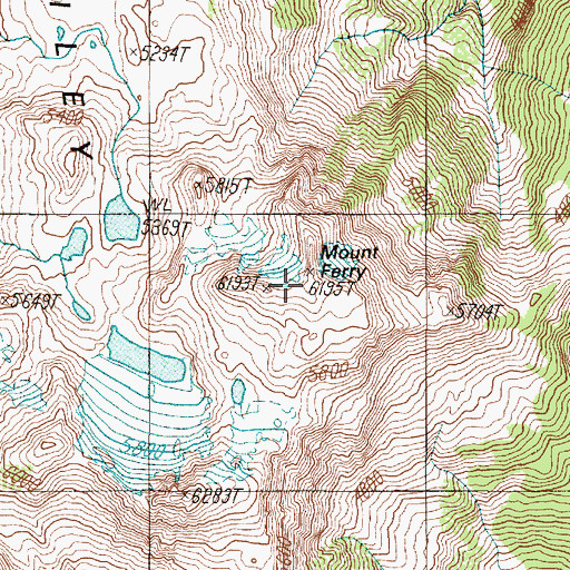 Topographic Map of Mount Ferry, WA