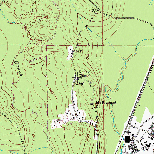 Topographic Map of Kenzie Chapel, AL