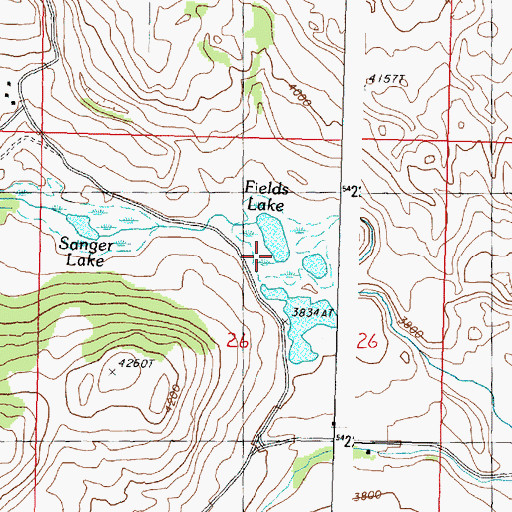 Topographic Map of Fields Lake, WA