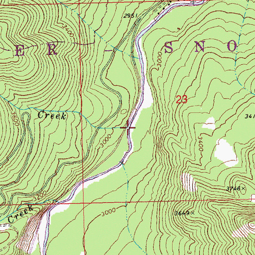 Topographic Map of Fifes Creek, WA