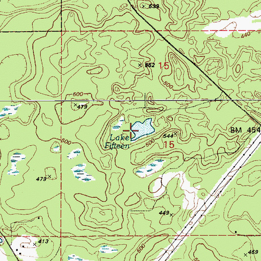 Topographic Map of Lake Fifteen, WA