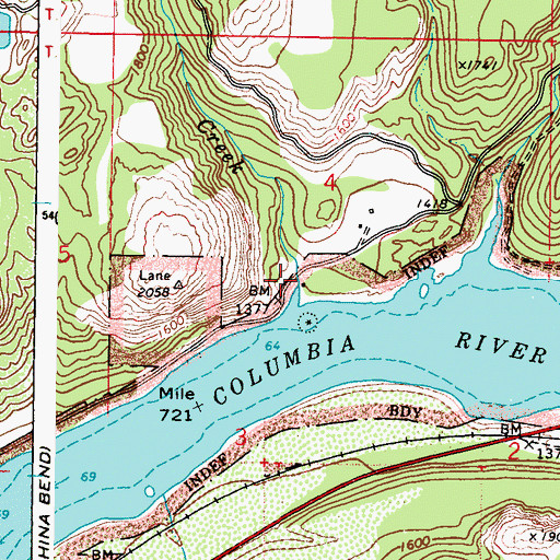 Topographic Map of Fifteenmile Creek, WA