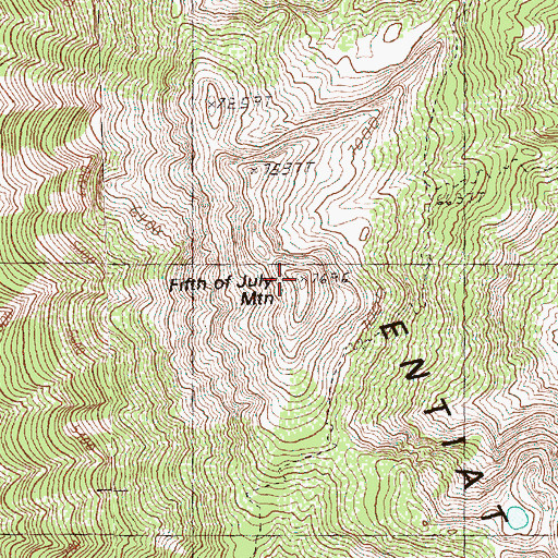Topographic Map of Fifth of July Mountain, WA