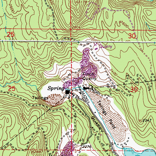 Topographic Map of Finch Quarry, WA