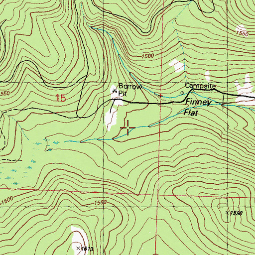 Topographic Map of Finney Flat, WA