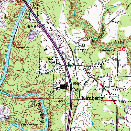 Topographic Map of Kimberly, AL