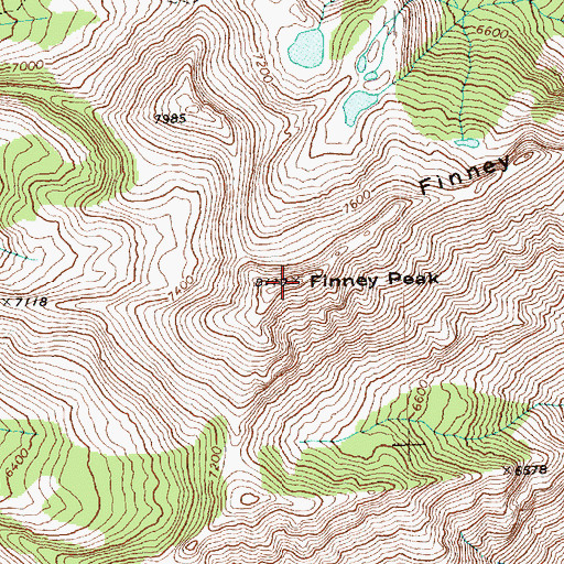 Topographic Map of Finney Peak, WA