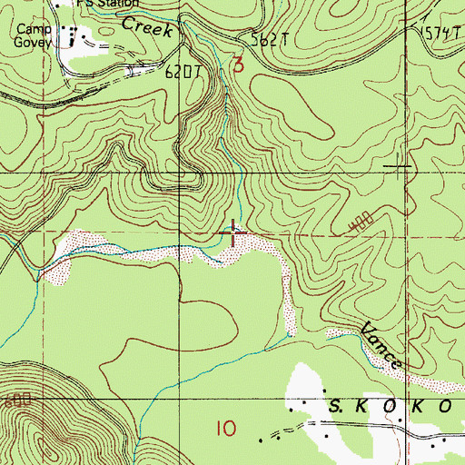 Topographic Map of Fir Creek, WA