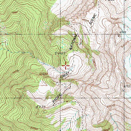 Topographic Map of Fire Creek Trail (historical), WA