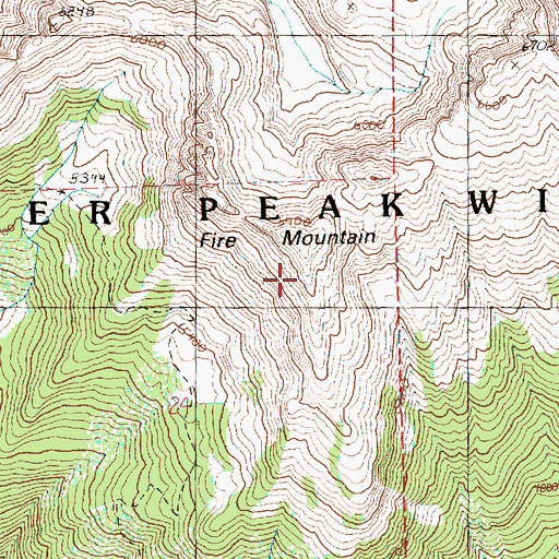 Topographic Map of Fire Mountain, WA