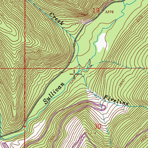 Topographic Map of Fireline Creek, WA
