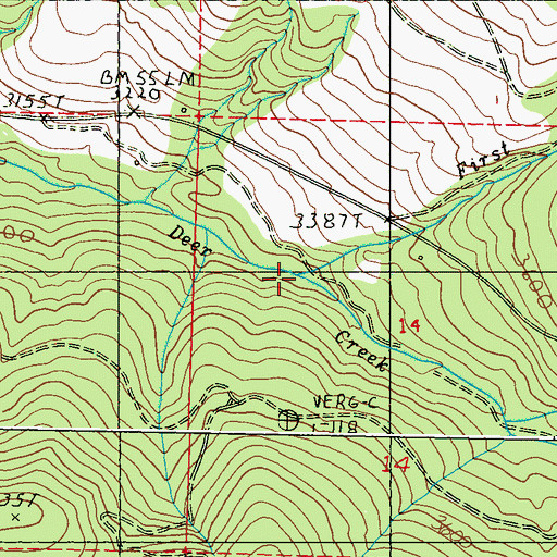 Topographic Map of First Creek, WA