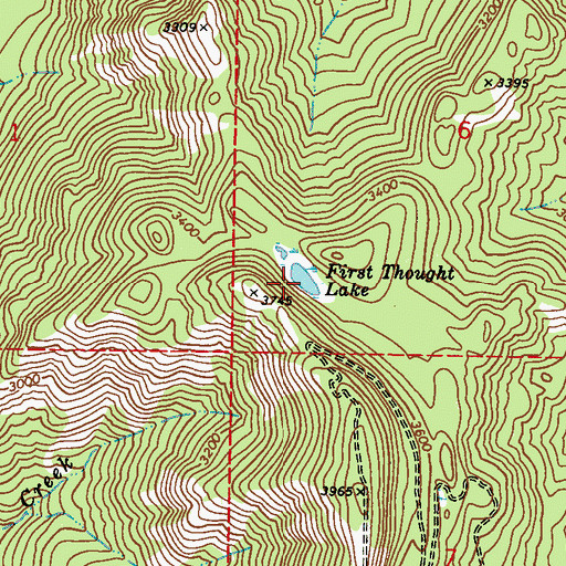 Topographic Map of First Thought Lake, WA