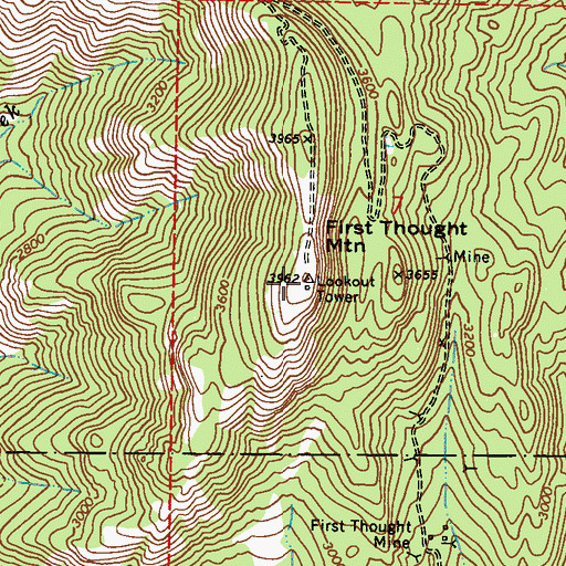 Topographic Map of First Thought Mountain, WA