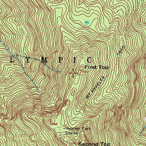 Topographic Map of First Top, WA