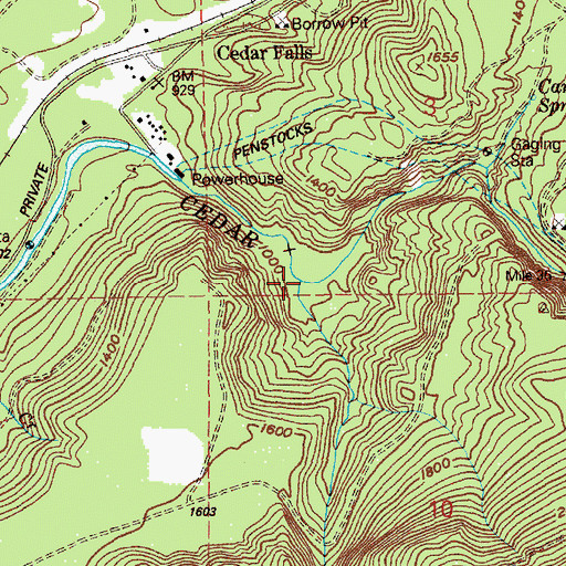Topographic Map of Fish Creek, WA