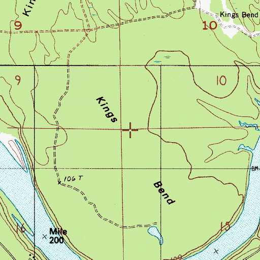 Topographic Map of Kings Bend, AL